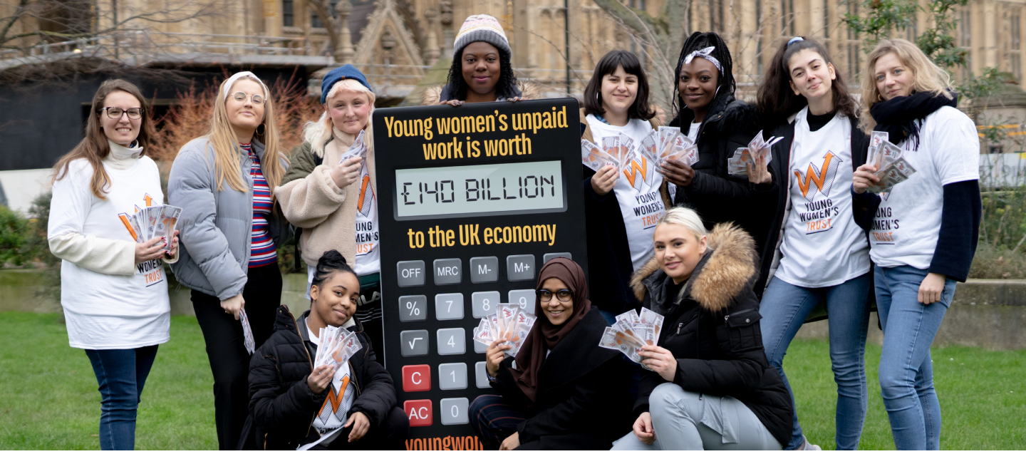 Young women campaigning