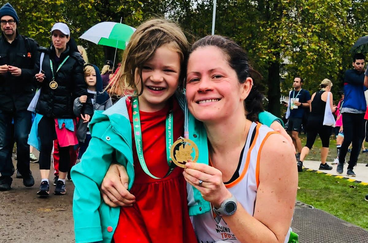 A runner and her daughter fundraising