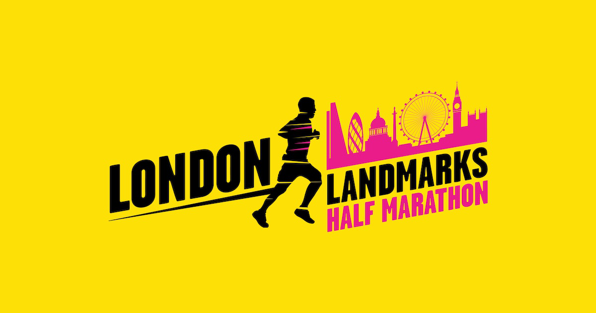 Illustration of London landmarks half marathon logo