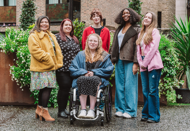group of smiling young women