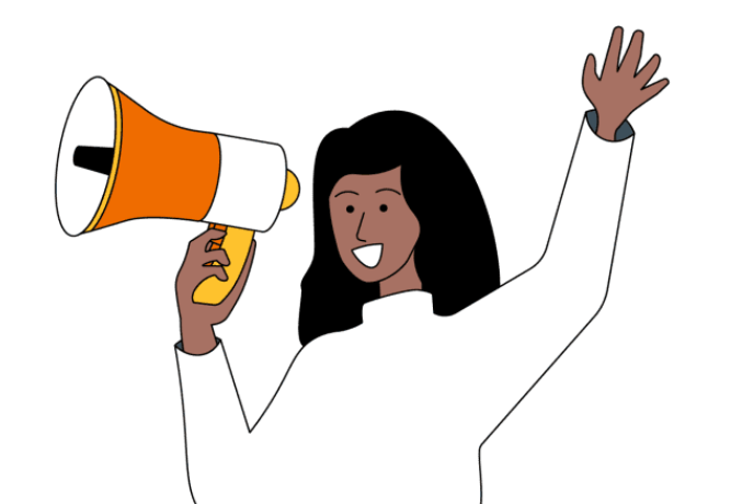 illustration of a woman with a megaphone